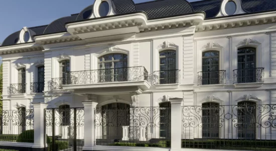 Белый дом в классическом стиле